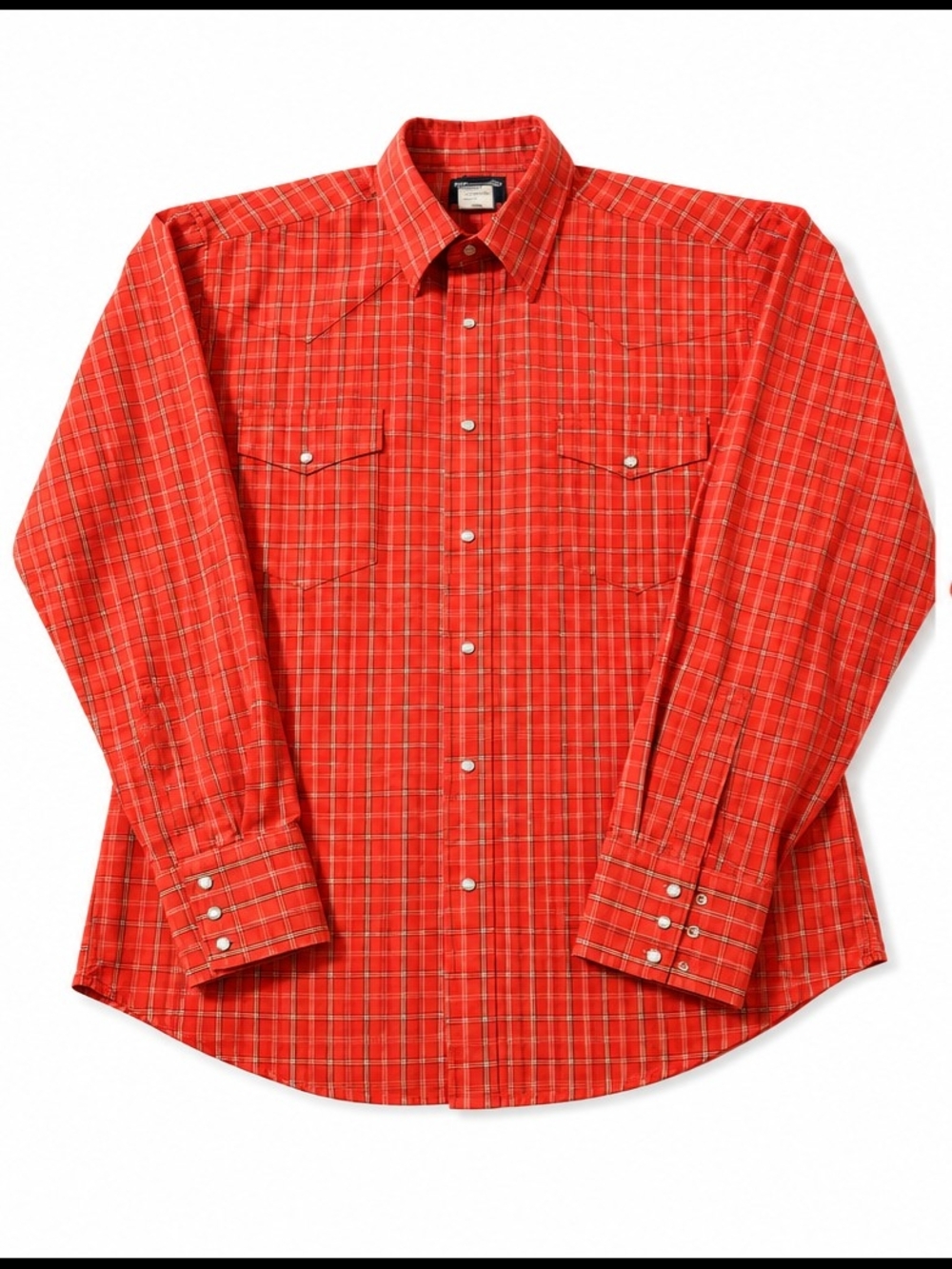 Wrangler Western Pearl Snap Shirt Men's XL Red Plaid Cowboy Ranch Long Sleeve